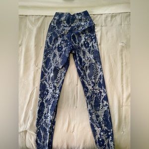 Carbon38 Metallic Snake Print High Rise Leggings